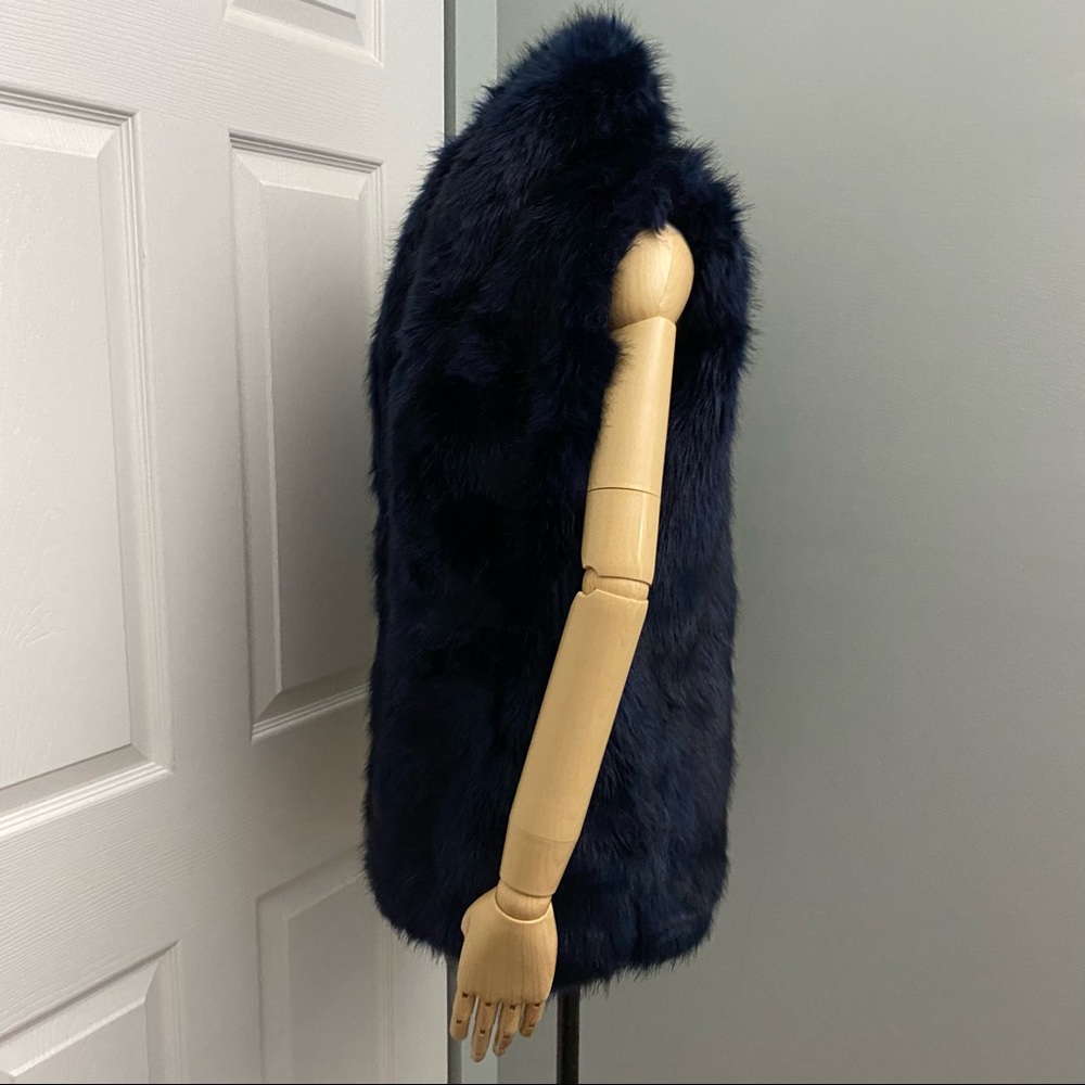Honey Punch Dark Blue Faux Fur Vest Super Soft Size S/M - Picture 11 of 15